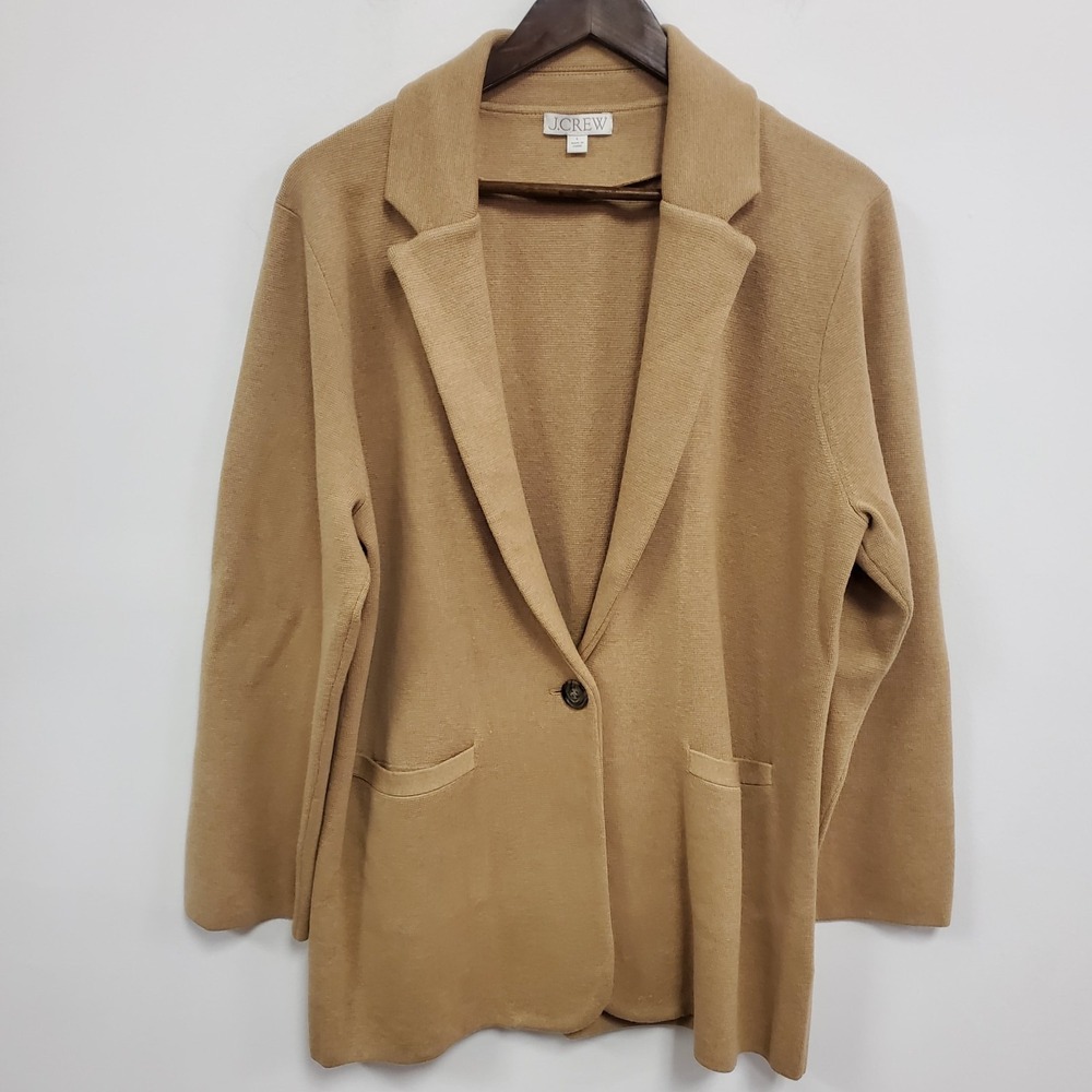 J. Crew Factory Camel Knit Blazer Cardigan